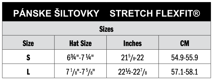 caps stretch fit_H-D size chart